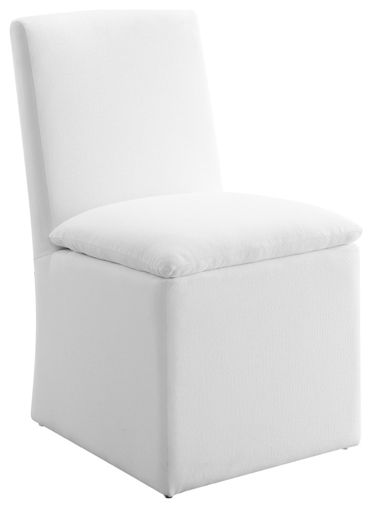 Marie StainResistant Fabric Dining Chair, White Traditional Dining