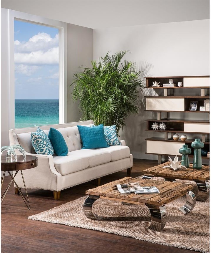 Photo of a transitional living room in Miami.