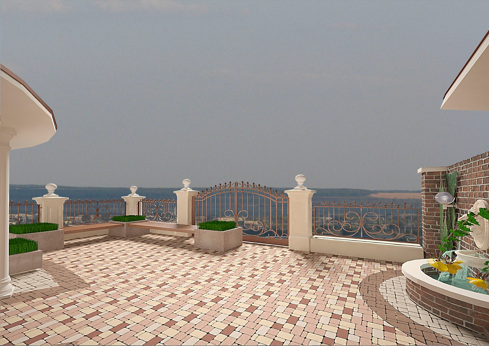 Оформление крыши. Пентхаус 17-этажного дома с выходом на крышу.