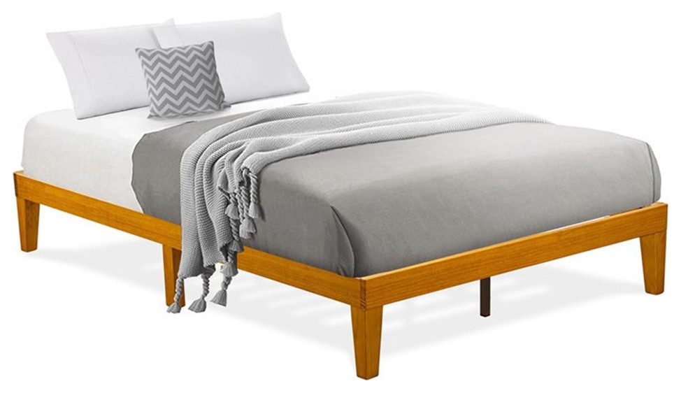 Atlin Designs Engineered Wood Full Platform Bed in Rustic Oak