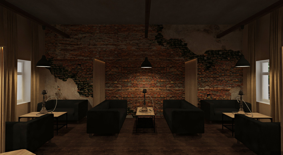 Кальянная в стиле лофт 40 м.кв.