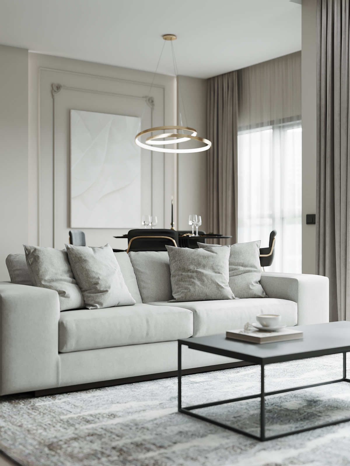 Дизайн-проект 3-комнатной картиры ЖК "Дом на Грота", 102 кв.м, Спб