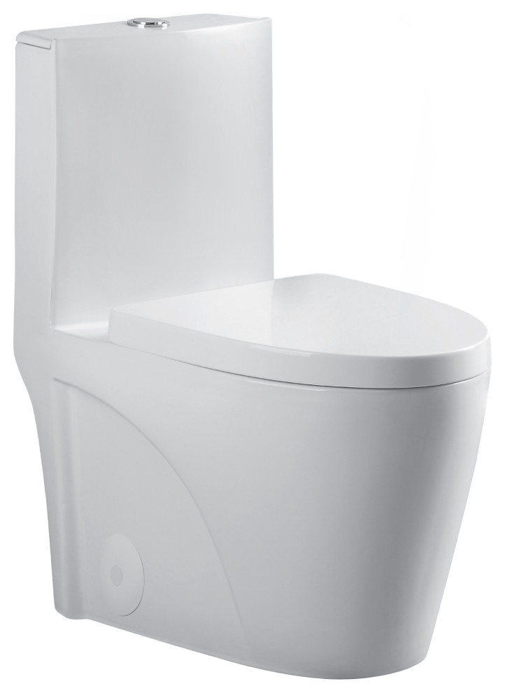 Fine Fixtures DualFlush Elongated OnePiece Toilet With High