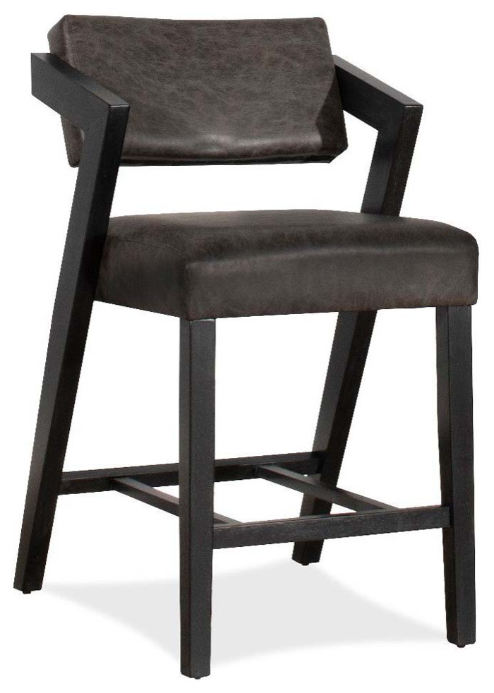 Snyder NonSwivel Counter Height Stool, Blackwash Transitional Bar