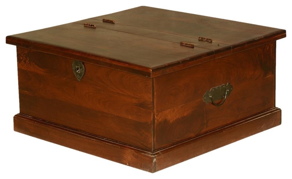 Grinnell 31.5" Square Solid Wood Coffee Table Chest Traditional