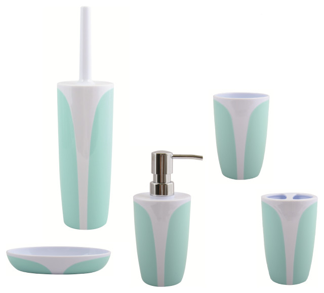 5Piece Bathroom Accessories Set MSVFrance Kandy Pastel Green