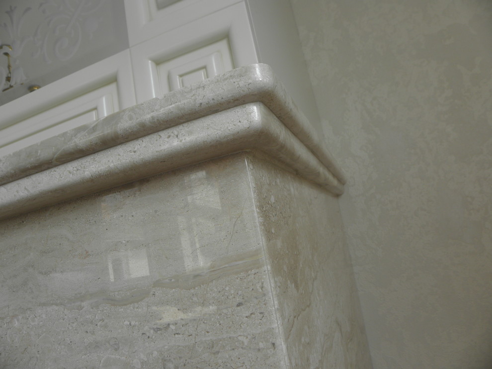 Облицовка камина из мрамора Crema Marfil