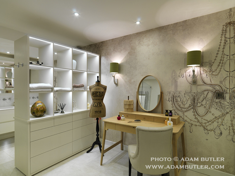 Design ideas for an eclectic storage and wardrobe in London.