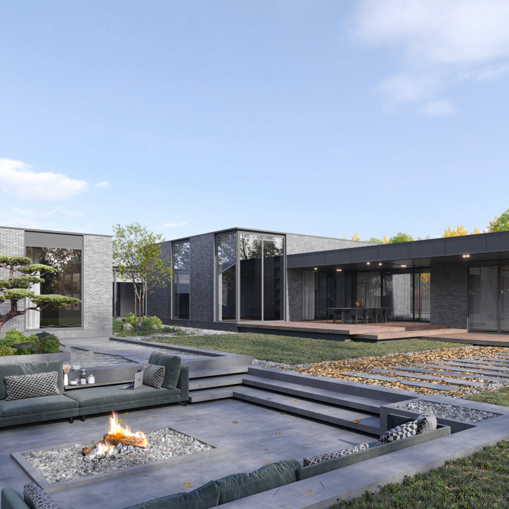 Одноэтажный дом в стиле минимализм 650 м.кв.