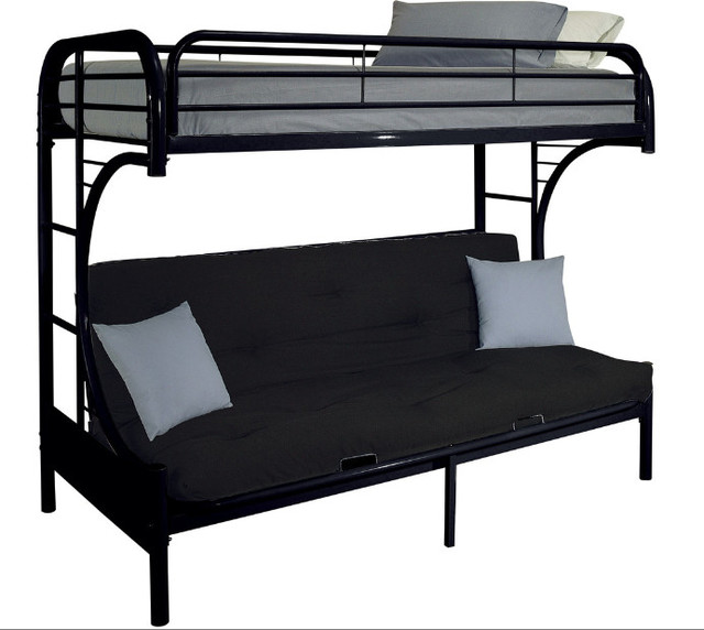 Cabot Extra Long Twin over Queen Futon Bunk Bed Contemporary Bunk Beds by Totally Kids fun