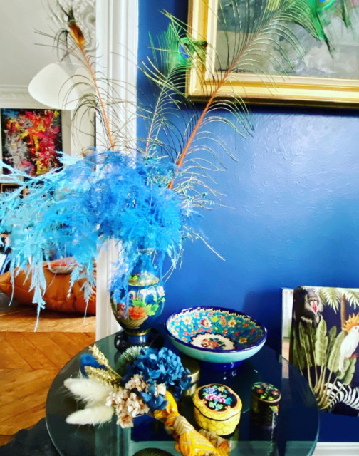 couleur, &eacute;clectique Paris exotisk-vardagsrum