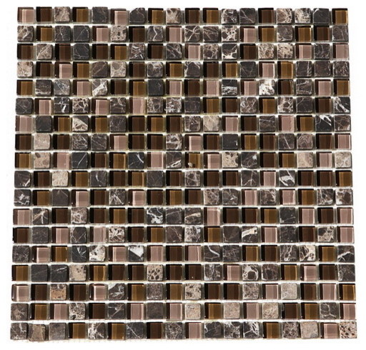 Glacier Brown And Glass 5/8" X 5/8" Mosaic Blend