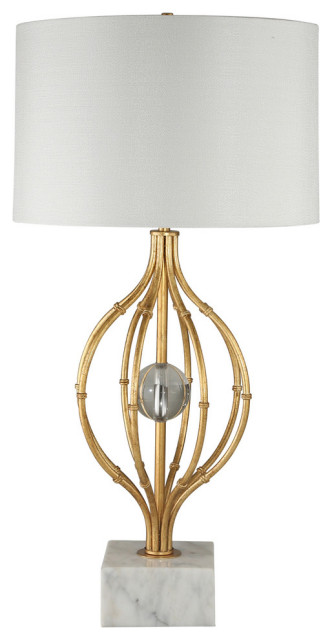 gold cage table lamp