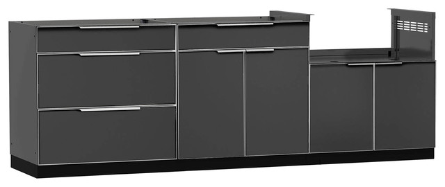 Stirton Outdoor Kitchen Grill Insert Cabinet Contemporary Stirton Outdoor Kitchen Grill Insert Cabinet Aluminum Slate