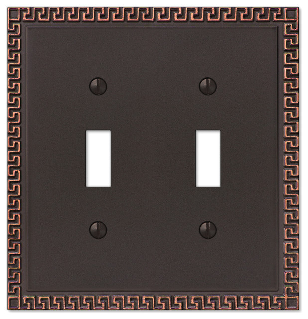 Greek Key Cast 2Toggle Wall Plate Traditional Switch Plates And