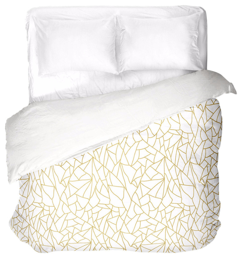 White Gold Abstract Duvet Cover, Full Duvet Covers And Duvet Sets