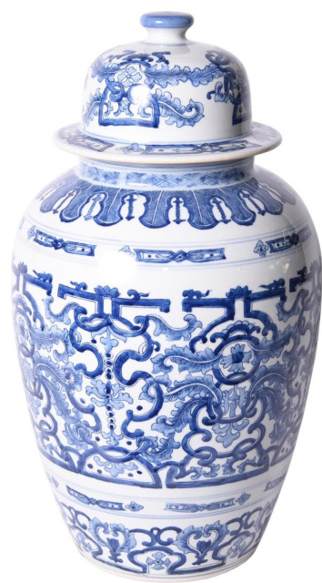 Jar Vase Grass Dragon Heaven Blue White Colors May Vary Variable