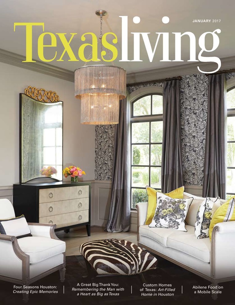TexasLiving Cover | Dramatic Cobalt & Gold | Memorial Home Renovation | Houston,
