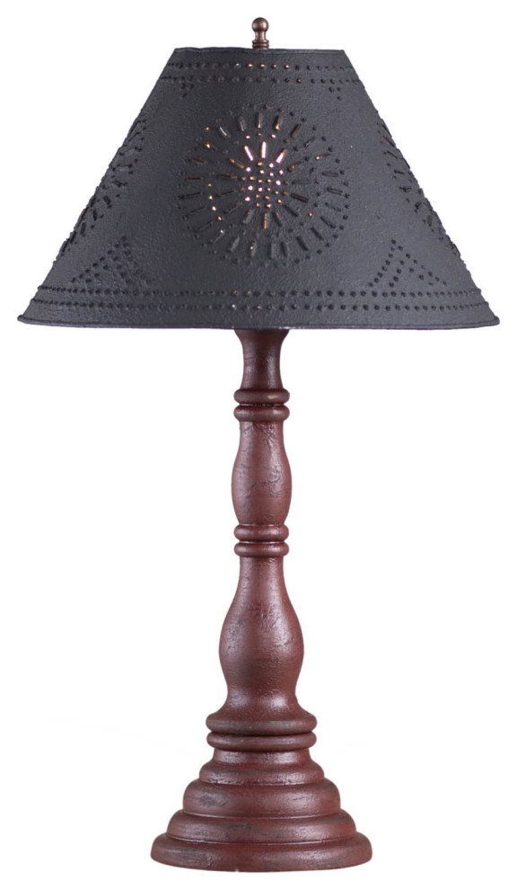 Davenport Lamp in Americana Red with Shade