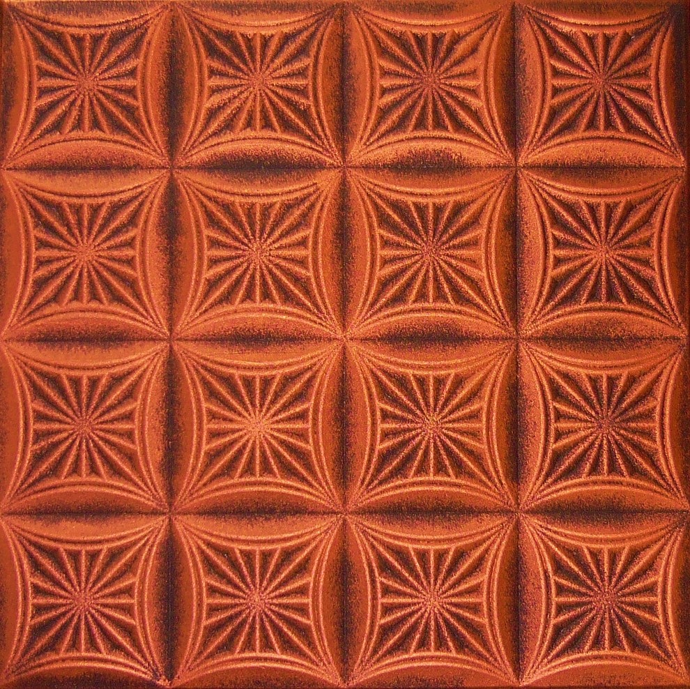 20"x20" Styrofoam Glue Up Ceiling Tiles R40W Antique Style Copper