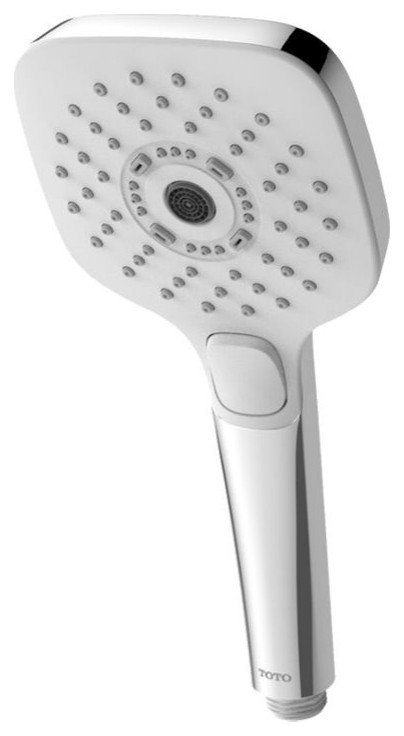 TOTO 4in Square Multi-Spray Hand Shower with Rubber Nozzles, Comfort Wave