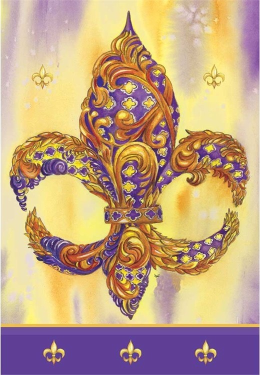 Purple and Gold Fleur De Lis, Large - Flags And Flagpoles - by New and ...