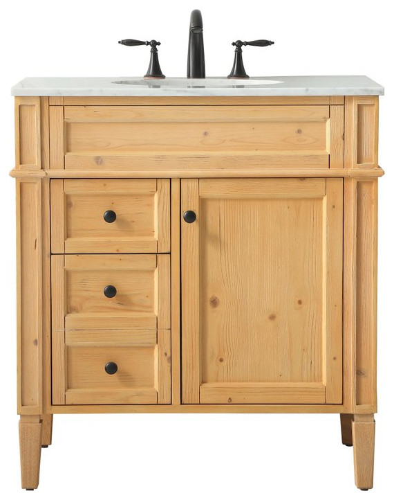 Elegant VF12532NW 32" Single Bathroom Vanity, Natural Wood ...