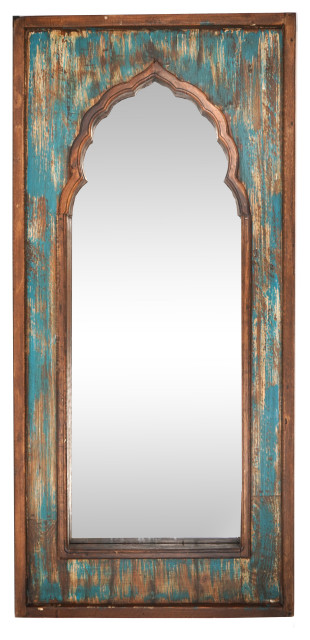 Yaya French Gothic Architectural Wall, Turquoise Decorative Wall Mirrors