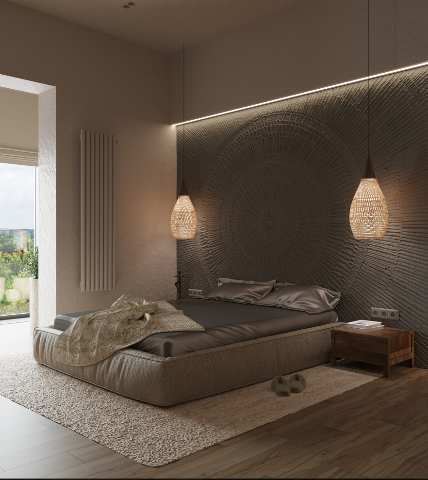 Проект квартиры в Москве, стиль ваби-саби