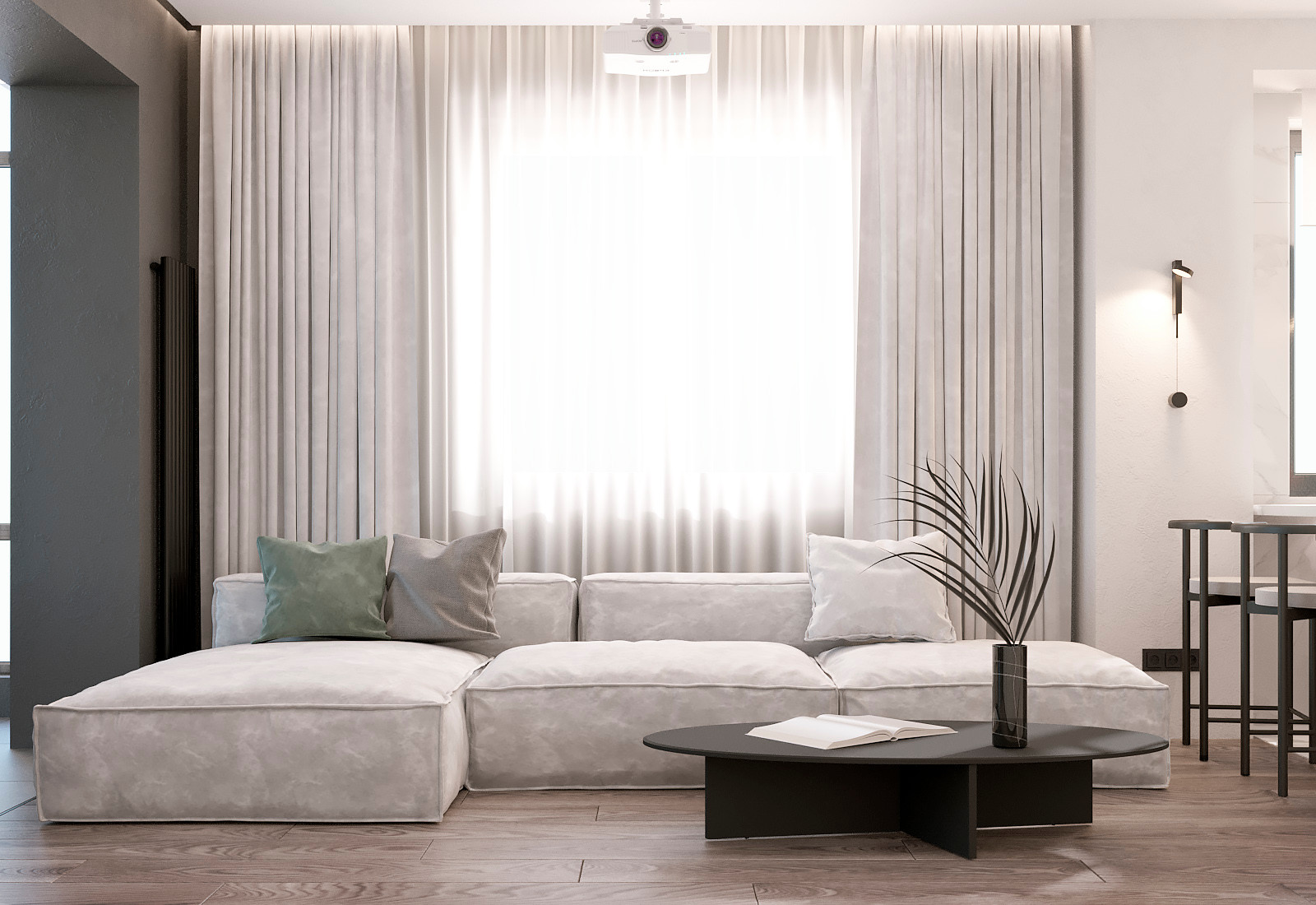 Свнетлый минималистичный интерьер