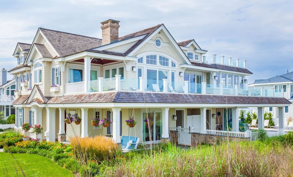 Stone Harbor Modern - Example of a beach style exterior home design in Philadelphia