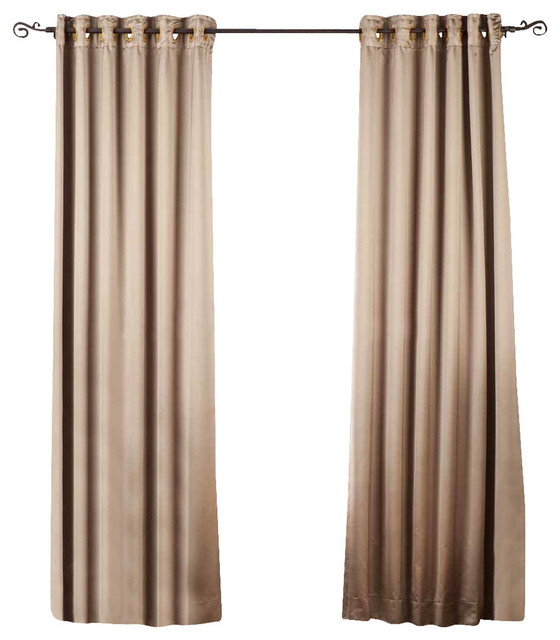 Lined-Brownish Gray Ring/Grommet Top 90% blackout Curtain/Drape-50W x 84L-Piece