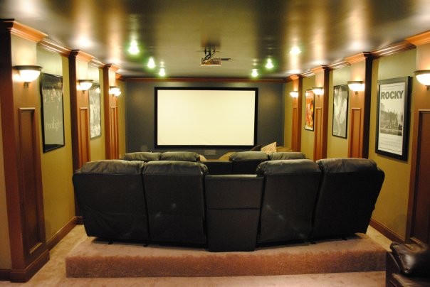 Inspiration for a modern home theatre in Other.