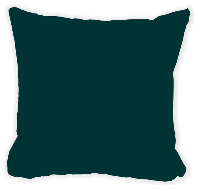 Dark Green Microfiber Throw Pillow Contemporary Decorative Dark Green Microfiber Throw Pillow With Fill