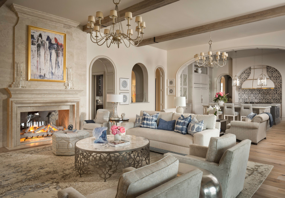 Photo of a mediterranean living room in Dallas.