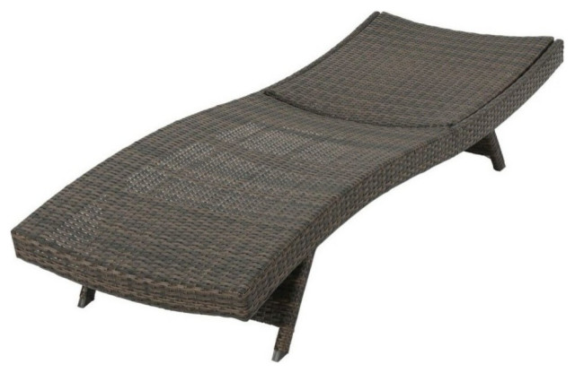 Gdf Studio Thelma Outdoor Wicker Chaise, Outdoor Rattan Chaise Lounge Chair