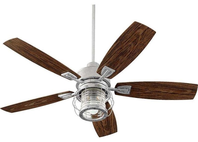 Quorum International 13525 Galveston 52 Outdoor Ceiling Quorum 13525 9 Galveston 52 Outdoor Ceiling Fan With Light Galvanized Traditional