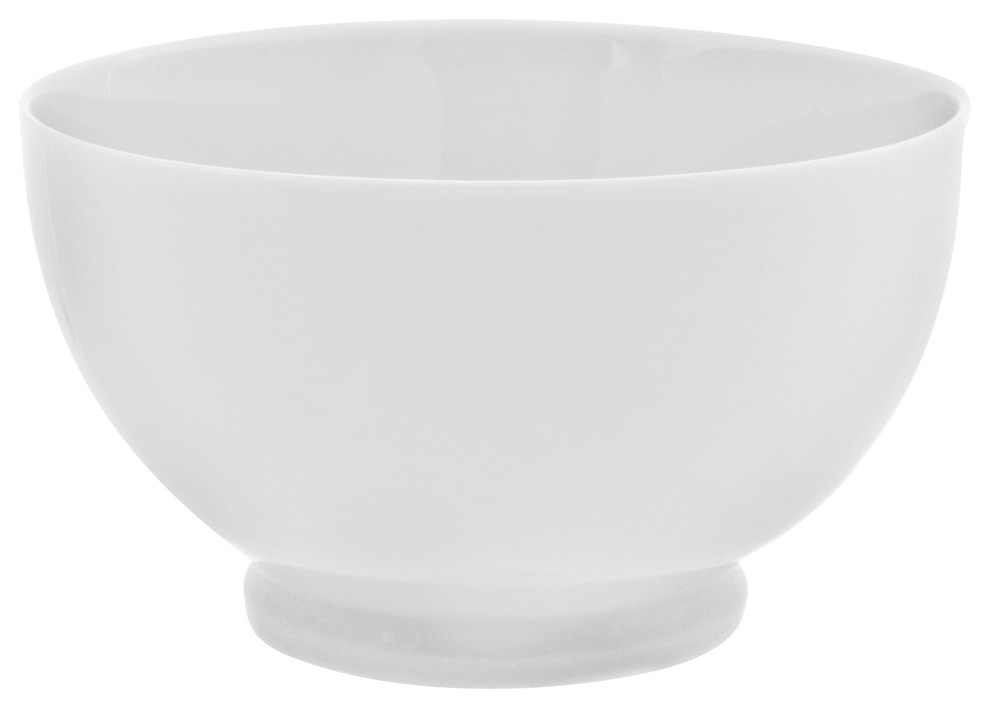 Royal White Footed Rice Bowls, Set of 6 Contemporary Dining Bowls