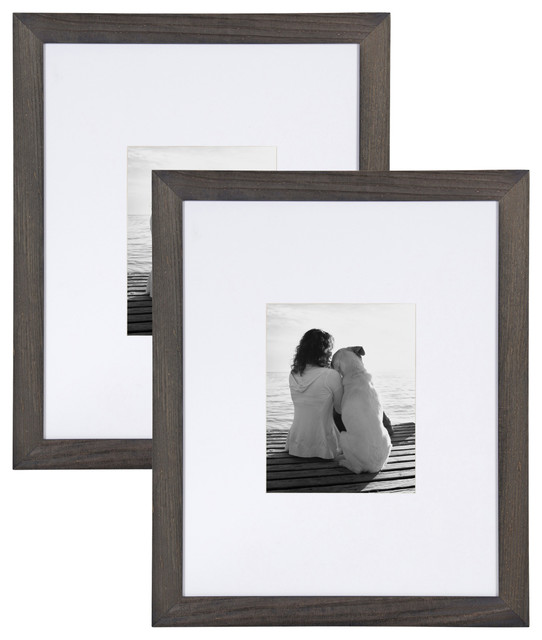 Museum Wood Picture Frame Set, 16x20 matted to 8x10 Transitional
