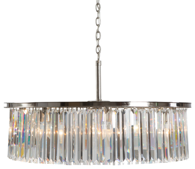 White Wing 8 Lights Chandelier In Satin Nickel Finish With Clear White Wing 8 Lights Chandelier In Satin Nickel Finish With Clear Crystal Transitional Chandeliers By Hedgeapple