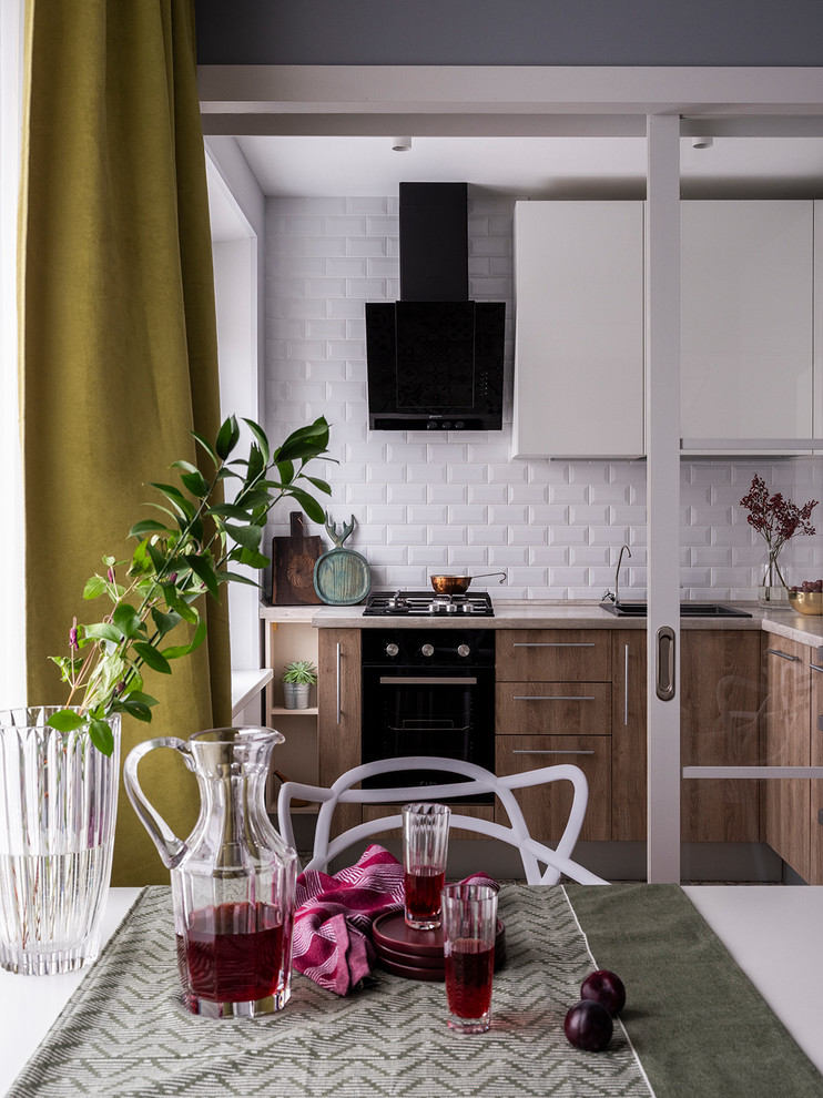 Inspiration for a scandinavian kitchen in Moscow.