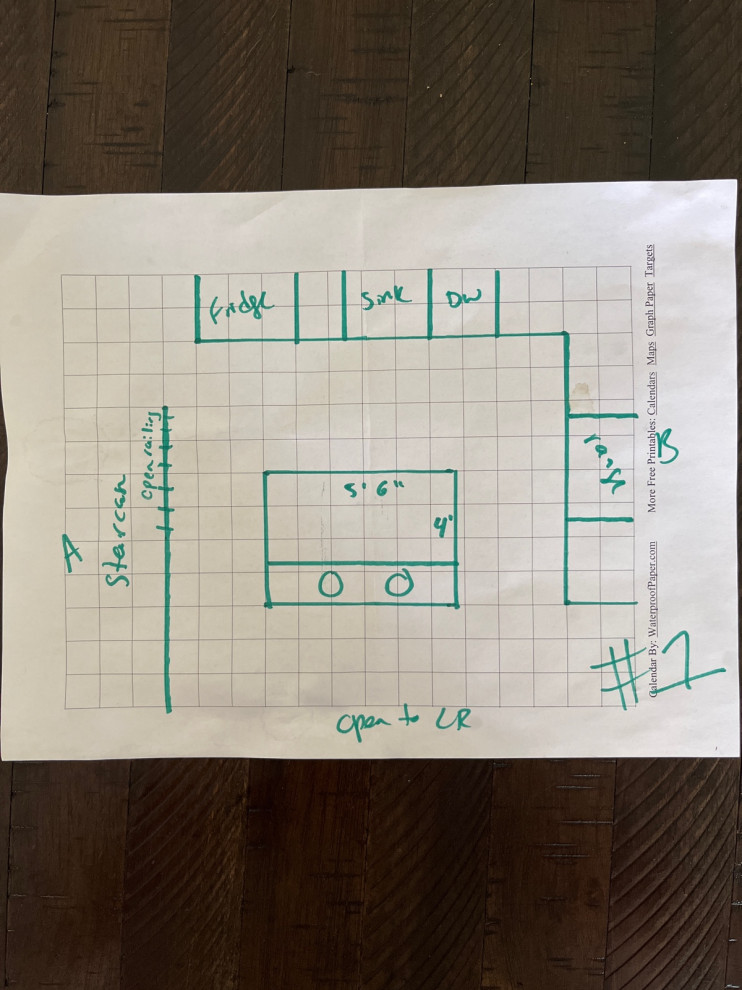Kitchen island orientation help