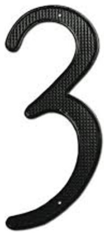 Deltana RNZ4-3 4" Zinc Die-Cast Contemporary House Number - #3