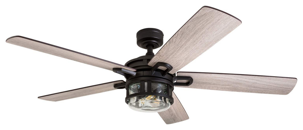 Honeywell Bonterra Ceiling Fan With Light and Remote, 52", Black