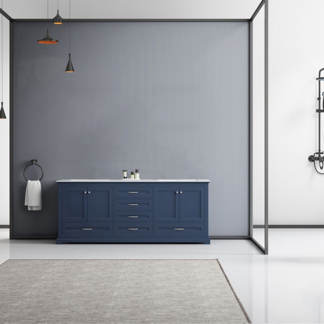 Dukes 80" Navy Blue Double Vanity - Transitional - Bathroom Vanities ...