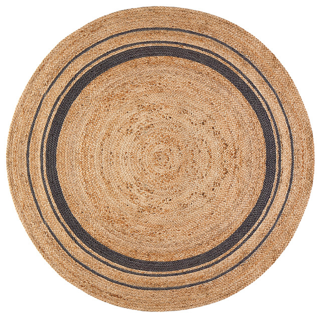 Kerala Mist Jute Round Rug Eclectic Area Rugs by Anji Mountain