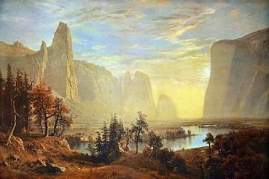 Albert Bierstadt Looking up Yosemite Valley Art Landscape Print Poster 24x36