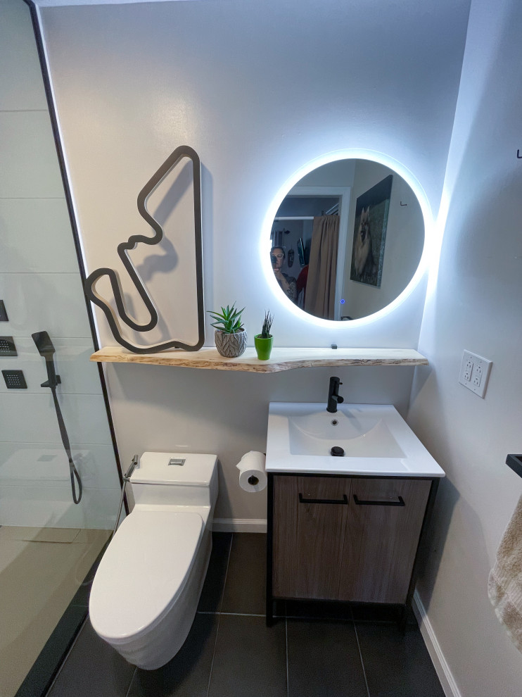 Inspiration for a small modern bathroom remodel in DC Metro