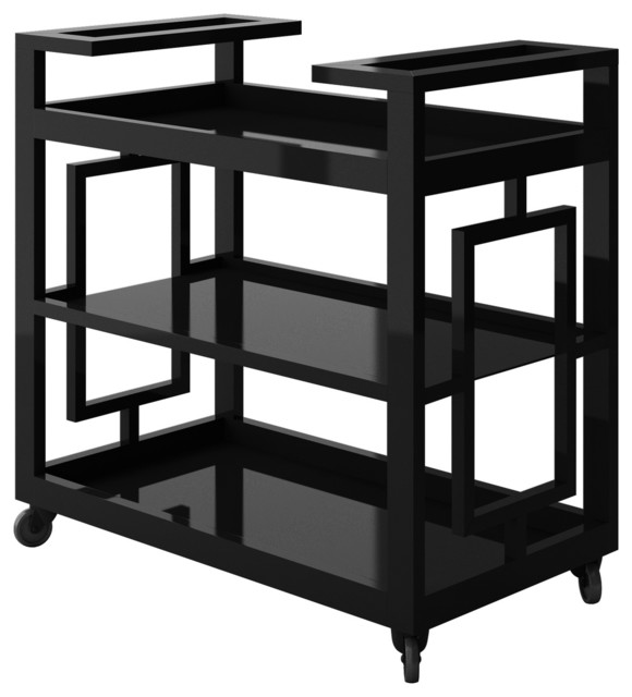 Penelope Modern Bar Cart With Frame - Modern - Bar Carts - by Designer