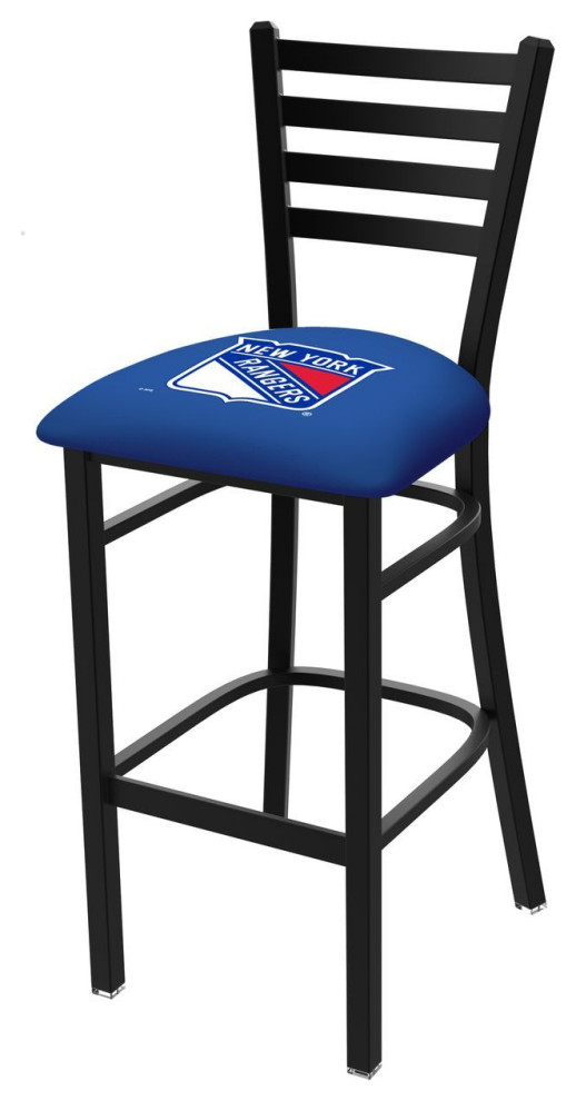 Holland L004 New York Rangers 30" Stationary Bar Stool Black Contemporary Bar Stools And